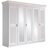 Boxxx Drehtürenschrank, Weiß, Holz, Kiefer, massiv, 5 Fächer, 253x210x64 cm, Beimöbel erhältlich, in verschiedenen Größen erhältlich, Schlafzimmer, Kleiderschränke, Drehtürenschränke