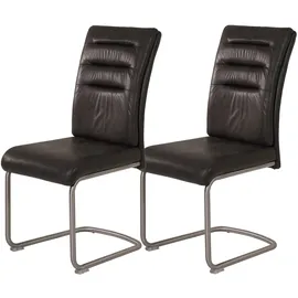 Hela Freischwinger Paula 2 Stk. Vintage anthrazit, Rundrohr Edelstahl, Bügelgriff, 140kg belastbar