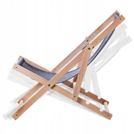 Kadax Holzliegestuhl, Dunkelblau Holz, Sonnenliege bis 120kg, -