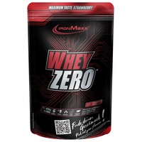 IronMaxx Whey Zero Protein Pulver - Erdbeere 400g Beutel | zuckerfreies, wasserlösliches Whey Isolat aus Molkenprotein | verschiedene Geschmacksrichtungen