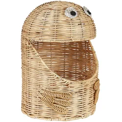 Kinder Aufbewahrungskorb Monster HORMUZ Rattan Naturfarben