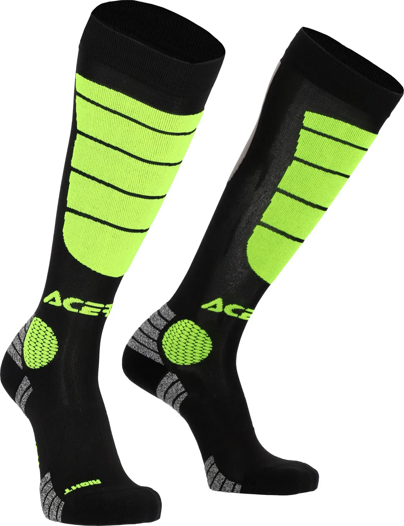 Acerbis MX Impact, chaussettes longues - Noir/Jaune Néon - S/M