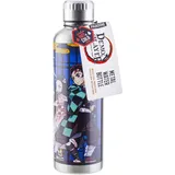 Paladone Demon Slayer Metall-Wasserflasche - Offiziell lizenziertes Premium-Edelstahl-Getränkebehälter, auslaufsicherer Deckel, Geschenk für Anime-Fans, 500 ml (16 fl oz)
