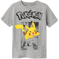 name it - T-Shirt Nkmnoisi Pokemon in grey melange, Gr.158/164,
