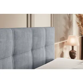 altdecor Boxspringbett mit Matratze und Topper, Polsterbett mit, Bettkasten, Bett mit Stauraum H3- und H4- Matratze, Doppelbett, Springboxbett - MARCE KING - Grau Samt