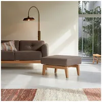 Tikamoon Fußhocker Bjorn aus braunem Stoff, 1 Sitzplatz