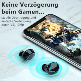 UC-Express® Bluetooth In-Ear Kopfhörer für Xiaomi Redmi Ohrhörer Headset kabellos Mikrofon - Schwarz