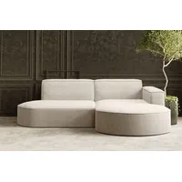 Kaiser Möbel Ecksofa Designer MODENA STUDIO stoff Dicker cord Poso Beige Rechts