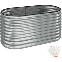 Tectake Hochbeet Flormma, 804l, verzinkt, 160x80x80cm - 2 Jahre Gewährleistung - mind. 14 Tage Rückgaberecht - Silber,
