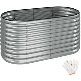 Tectake Hochbeet Flormma, 804l, verzinkt, 160x80x80cm - 2 Jahre Gewährleistung - mind. 14 Tage Rückgaberecht - Silber,