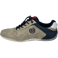 Casual Sneaker mit flexibler Sohle, Schnürschuh mit Memory Foam, elastische Schnürsenkel, Taupe, 43 EU