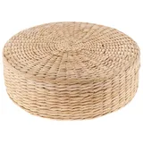 Tubayia Natürliche Stroh Rund Sitzkissen Japanische Bodenkissen Yogakissen Meditationskissen (30x30x10cm)