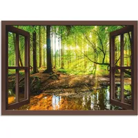 ARTland Artland, Bilder, Fensterblick - Wald mit Bach T6AJ