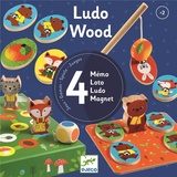 Djeco Magnetspiel Ludo Wood 4-in-1 aus Holz