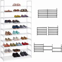 Relaxdays XXL Schuhregal Stecksystem, 10 Ebenen, modular, HxBxT: 175,5