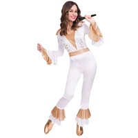 amscan 9905715 70er Jahre Disco-Königin Jumpsuit Kostüm, 8–10 Jahre - 1 Stück