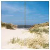 winwall Duschrückwand Duschrückwände ALU-Verbundplatte Dekor: Nordsee, (2-tlg), Wandverkleidung aus Alu blau 100 cm x 205 cm