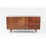 Kare Sideboard Muskat 145 x 75 x 45 cm Braun / Gold