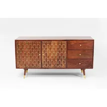 Kare Sideboard Muskat 145 x 75 x 45 cm Braun / Gold