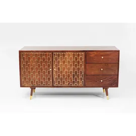 Kare Sideboard Muskat 145 x 75 x 45 cm Braun / Gold