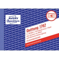 Zweckform Avery Zweckform Quittung Kleinunternehmer A6 quer, 2x40 Blatt,