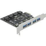 DeLock 90509 PCI-Express Karte zu 4 x extern USB Typ-A Buchse SuperSpeed USB 3.2 Gen 1)
