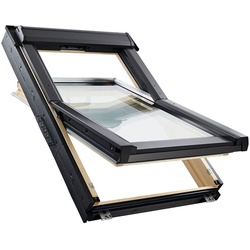 Roto Schwingfenster Konfigurator RotoQ Q4 H200 Holz Aluminium Dachfenster, keine, 134x140 cm (13/14),2-fach Verglasung,Elektrisch-Funk,gut (Uw 1,1)