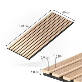 Vicco Wandpaneele Akustik Eiche 8 St. 120 x 40 x 1,8 cm