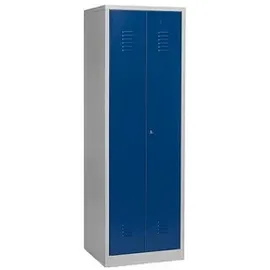 Gürkan Putzmittelschrank 104432 lichtgrau, enzianblau 60,0 x 50,0 x 180,0 cm, aufgebaut