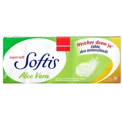 Softis Taschentücher Aloe Vera 4-lagig weiß, 15x 9 Tücher