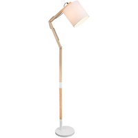 GLOBO Stehlampe Wohnzimmer Holzleuchte Standlampe Stehleuchte mit verstellbaren Gelenken,