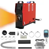 NAIZY Dieselheizung Standheizung, 12V 8KW Diesel Lufterhitzer Air Heizung mit LCD-Bildschirm & Fernbedienung & Griffschalter für Auto LKW Wohnmobil Bus (Typ B, Schwarz+Rot)