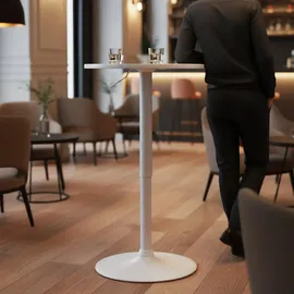 CLP Stehtisch rund höhenverstellbar Ø 52 cm Weiß