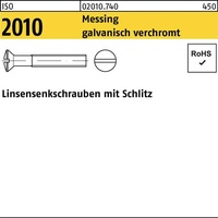 Industrial Quality Supplies ISO 2010 LinsenSenkkopfschraube M4x8 Messing galvanisch