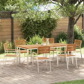 vidaXL Garten Essgruppe 7 pcs Braun Massivholz Teak - Braun