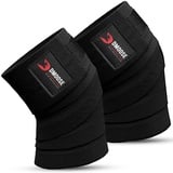 DMoose kniebandage kraftsport - 198CM Länge Heavy Duty Kniebandage Bodybuilding - Lang Elastisch Knee Wraps Paar Mit Klettverschluss, Kreuzheben Bodybuilding Gewichtheben Kraftsport Powerlifting