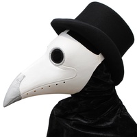 PartyCostume - Weiße Pest Arzt Maske - Lange Nase Vogel Schnabel Steampunk Halloween Karneval Kostüm Requisiten Maske