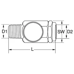 1/4" Messing-Druckluft-Regulierer, 11x13mm
