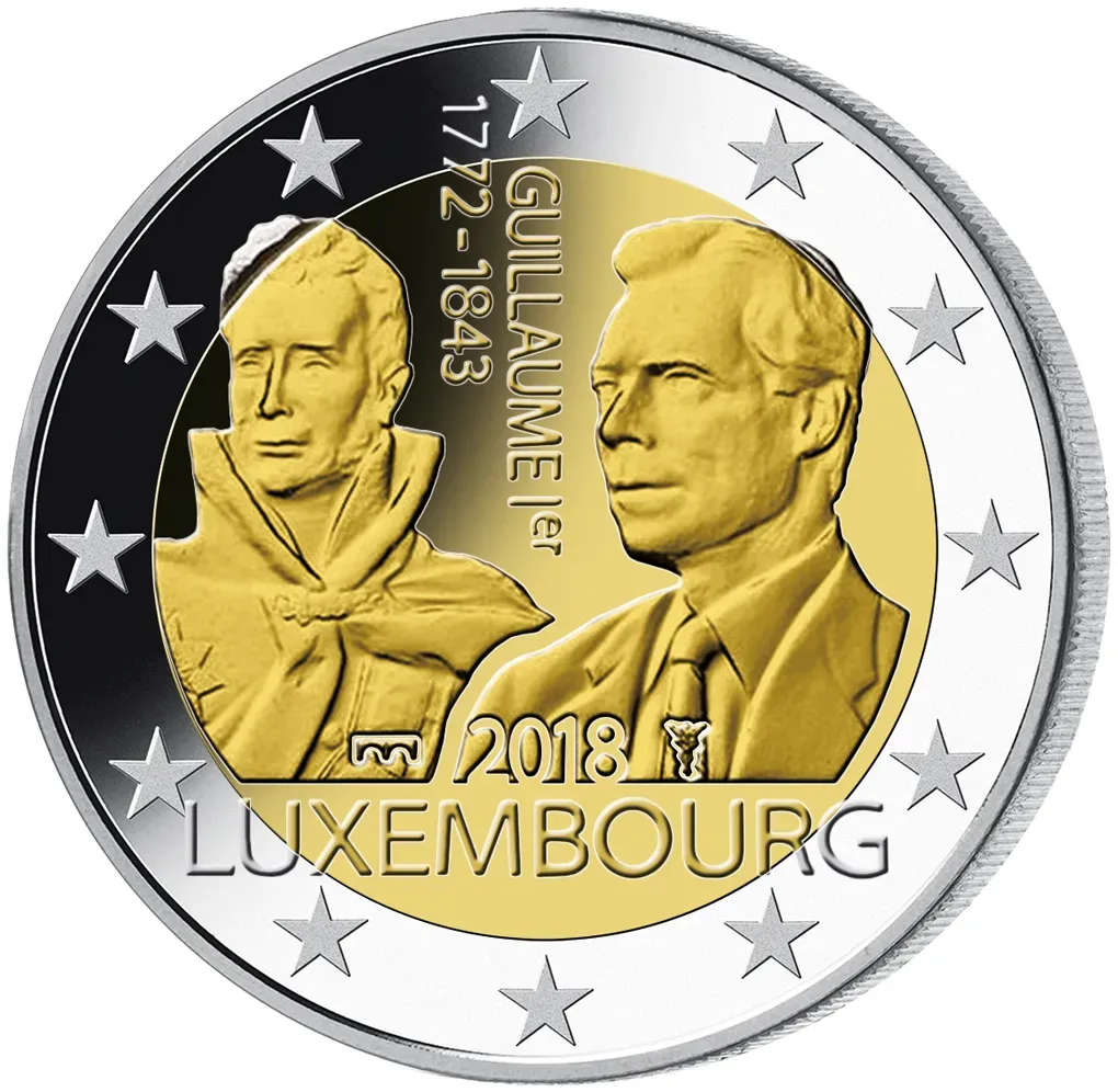 Luxemburg 2018 2 Euro Gedenkmünze "175. Todestag von Großherzog Guillaume I."