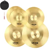 Vevor Beckenset 4-teilig 355mm HiHat 400/455mm Crash 505mm Ridebecken Legierung (14 16 18 20 inch)