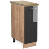 Vicco Apothekerschrank Fame-Line, 30 cm, AP Eiche, Anthrazit Hochglanz/Goldkraft Eiche - Grau