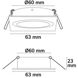 ISOLED Einbaurahmen für MR11/GU10 Mini Spots 3er Pack eckig schwarz Aluminium IP65
