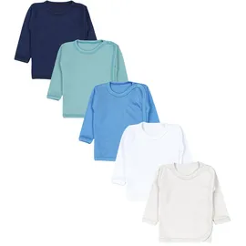 TupTam Unisex Baby Langarm 5er Pack, Farbe: Hellbeige weiß dunkelgrün jeans dunkelblau), Größe: 56 - 56