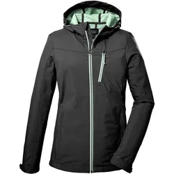 Softshelljacke KILLTEC "KOS 89 WMN SFTSHLL JCKT", Damen, Gr. 42, schwarz, Oberstoff: Oberseite: 100% Polyester (recycelt), Rückseite: 100% Polyester (recycelt), Futter: 100% Polyester (recycelt), sportlich, Jacken, Damen Softshelljacke: Wind-u wasserdicht, atmungsaktiv