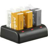 Jupio Value Pack: 2x Enduro Akku GoPro HERO 9/10/11 1730mAh + Kompaktes USB-Dreifach-Ladegerät