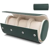 MINOIC Uhrenrolle Leder - Watch Roll - Uhrenrolle 3 Uhren - Uhren Reiseetui - Uhrenbox für 3 Uhren - Leder Uhrenetui für Herren - Vornehme Uhrenbox für 3 Uhren