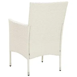 vidaXL Polyrattan Garten-Essgruppe 5-tlg. weiß inkl. Auflagen