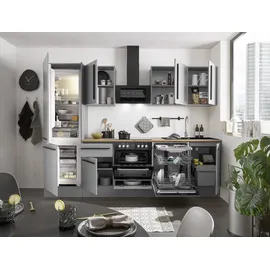 BASIC by Balculina Winkelküche Denver L-Form 280 cm Grau/Silber