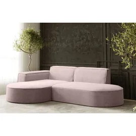 Kaiser Möbel Ecksofa Designer MODENA STUDIO stoff Dicker cord Poso Rosa Links
