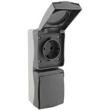 ChiliTec Doppelsteckdose 2-fach Grau